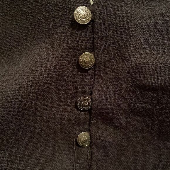 Free People Maribelle Crochet Button Back Sleeveless Black Mini Dress Sz S - Picture 8 of 11